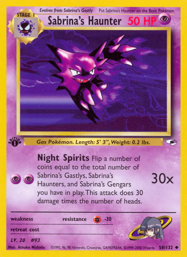 Carta Sabrina's Haunter 58/132 de Gym Heroes