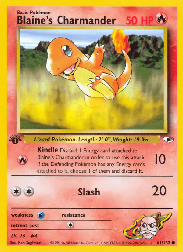 Carta Blaine's Charmander 61/132 de Gym Heroes