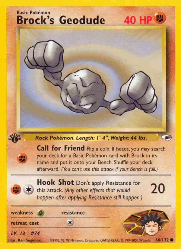 Carta Brock's Geodude 66/132 de Gym Heroes