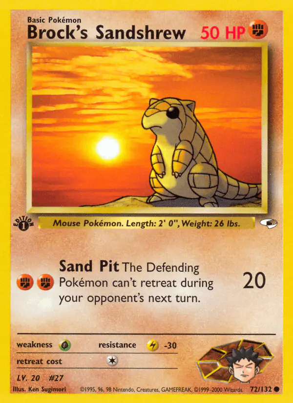 Carta Brock's Sandshrew 72/132 de Gym Heroes
