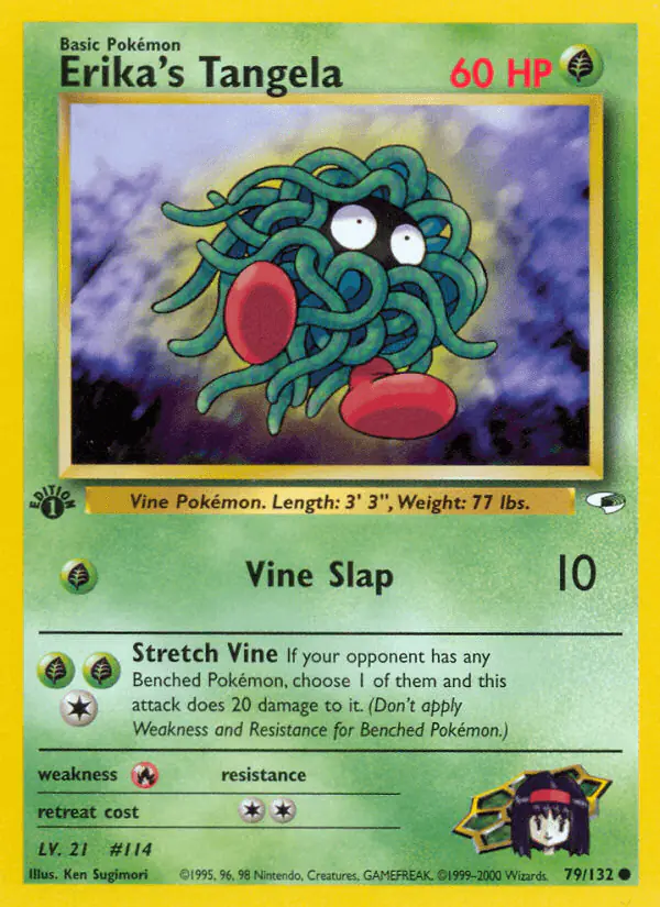 Carta Erika's Tangela 79/132 de Gym Heroes