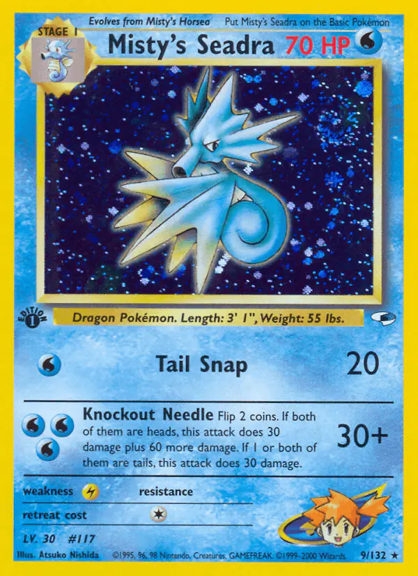 Carta Misty's Seadra 9/132 de Gym Heroes