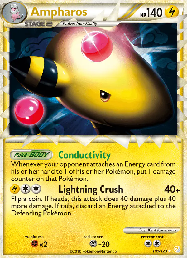 Carta Ampharos 105/123 de HeartGold SoulSilver