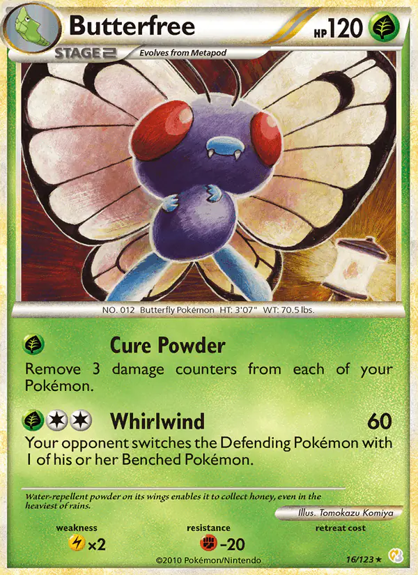 Carta Butterfree 16/123 de HeartGold SoulSilver