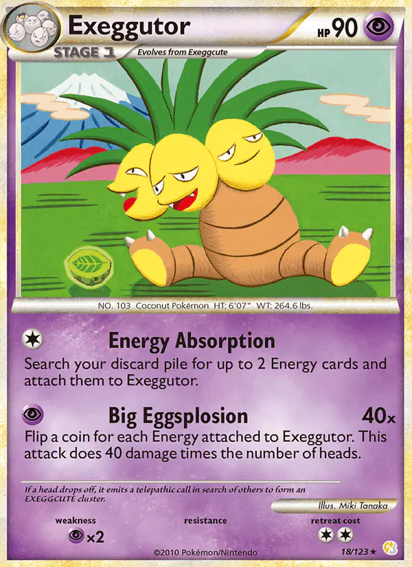 Carta Exeggutor 18/123 de HeartGold SoulSilver