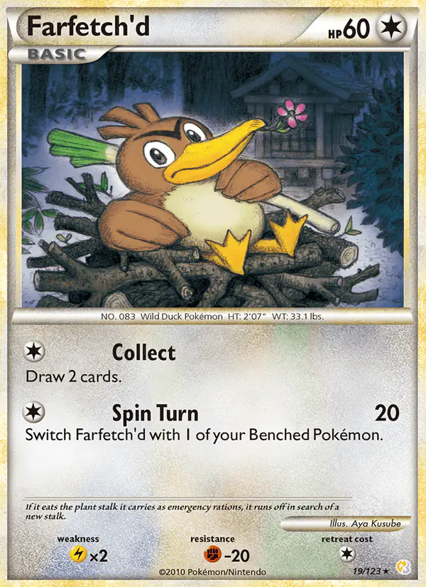 Carta Farfetch'd 19/123 de HeartGold SoulSilver