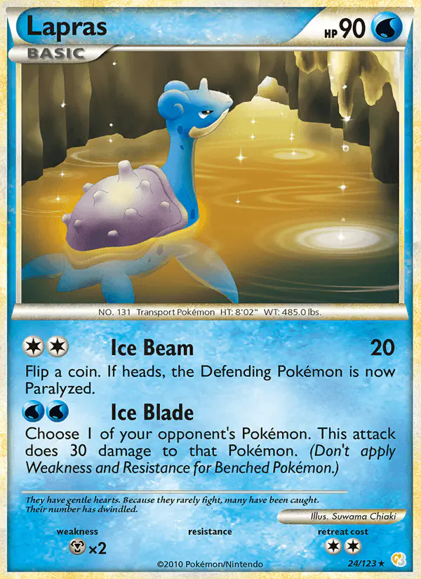 Carta Lapras 24/123 de HeartGold SoulSilver