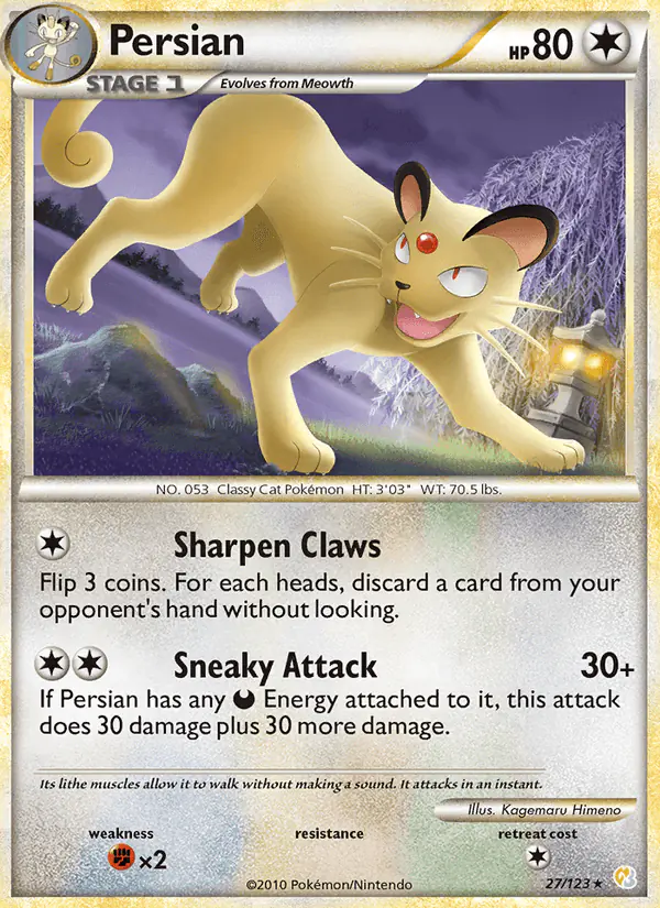 Carta Persian 27/123 de HeartGold SoulSilver