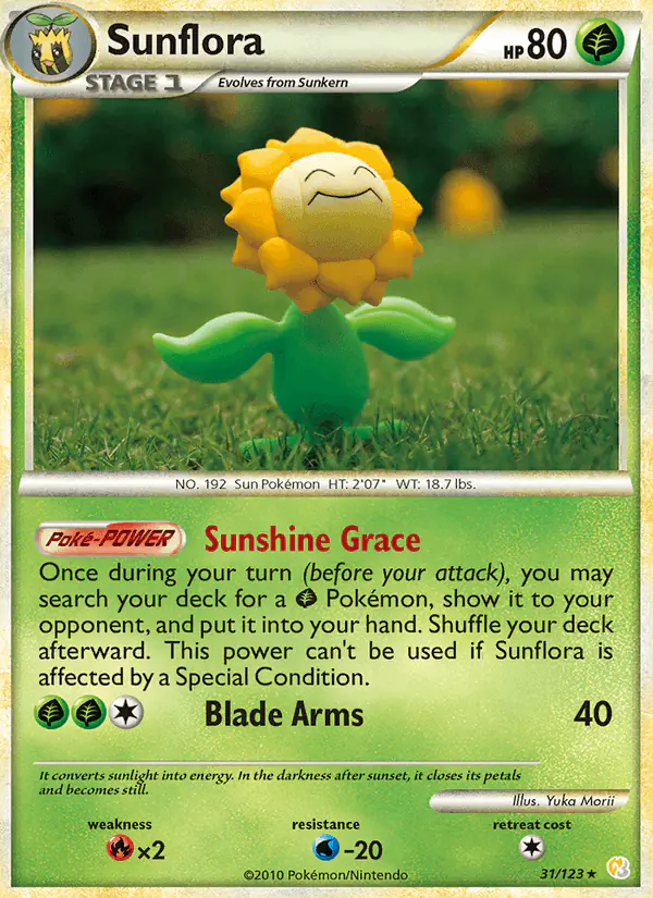 Carta Sunflora 31/123 de HeartGold SoulSilver