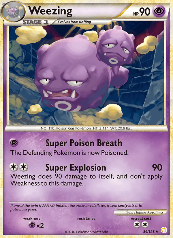 Carta Weezing 34/123 de HeartGold SoulSilver