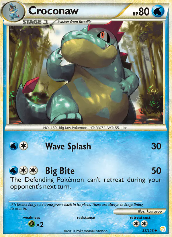 Carta Croconaw 38/123 de HeartGold SoulSilver