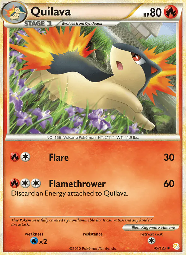 Carta Quilava 49/123 de HeartGold SoulSilver