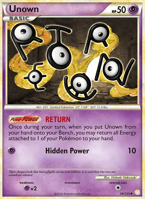 Carta Unown 54/123 de HeartGold SoulSilver