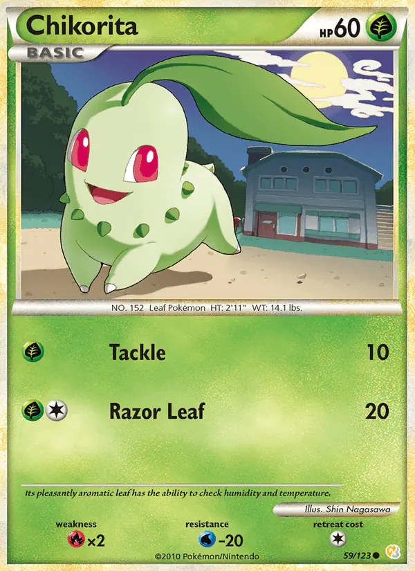 Carta Chikorita 59/123 de HeartGold SoulSilver