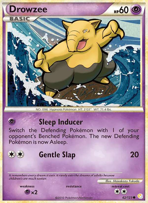Carta Drowzee 62/123 de HeartGold SoulSilver