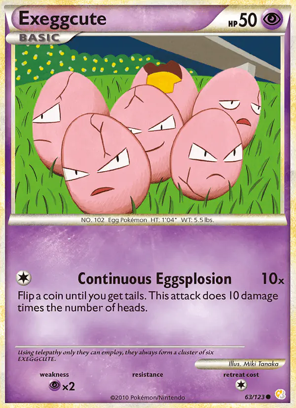 Carta Exeggcute 63/123 de HeartGold SoulSilver