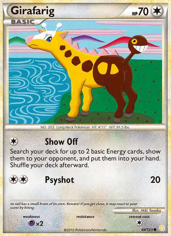 Carta Girafarig 64/123 de HeartGold SoulSilver
