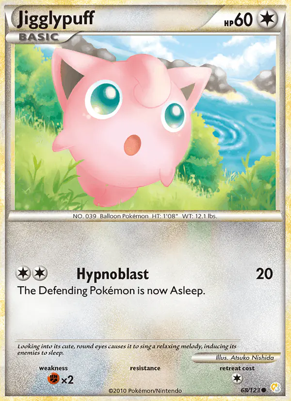 Carta Jigglypuff 68/123 de HeartGold SoulSilver
