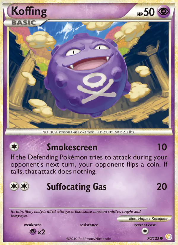 Carta Koffing 70/123 de HeartGold SoulSilver