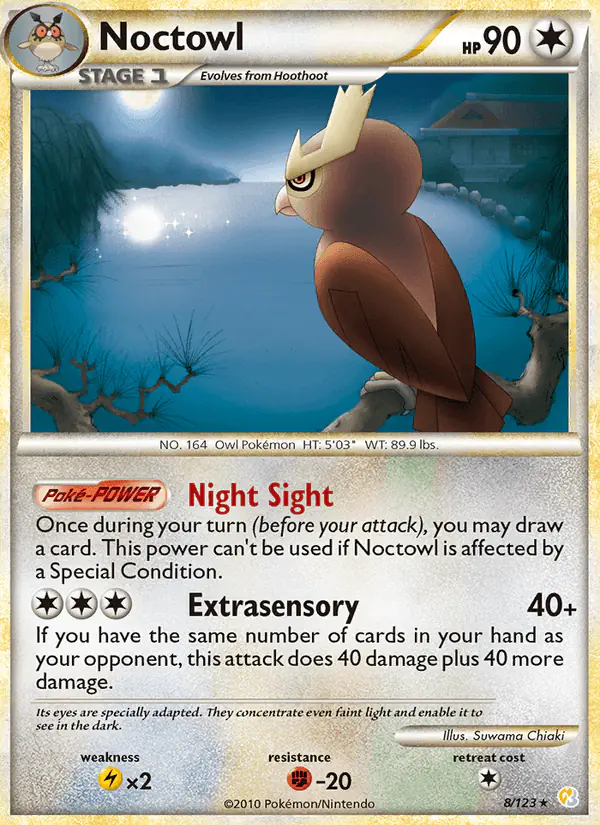 Carta Noctowl 8/123 de HeartGold SoulSilver