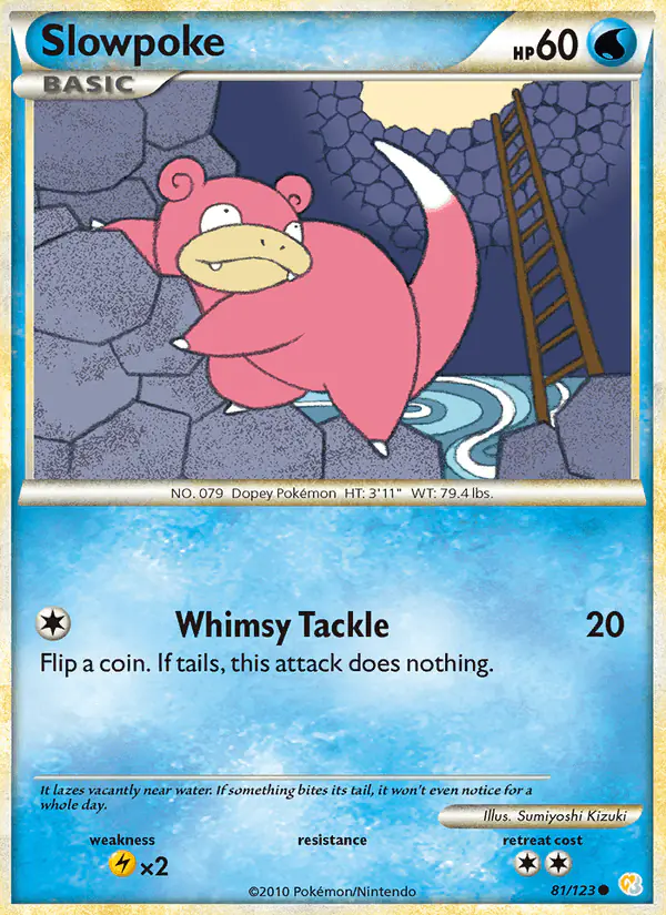 Carta Slowpoke 81/123 de HeartGold SoulSilver