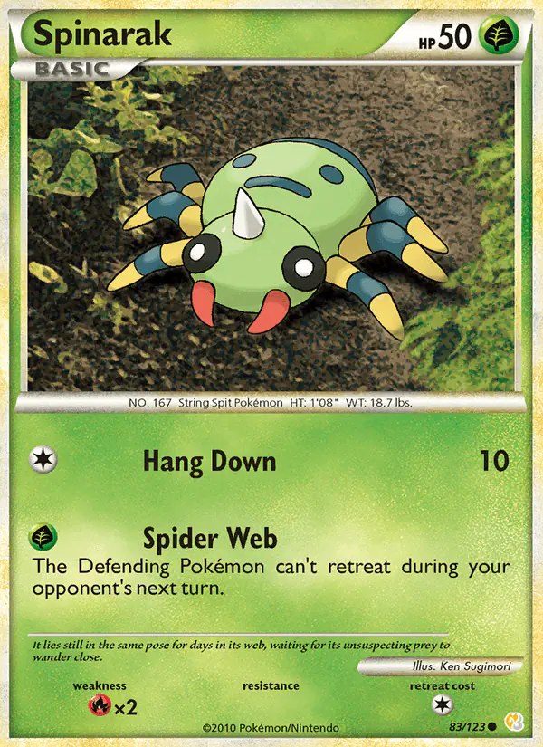 Carta Spinarak 83/123 de HeartGold SoulSilver