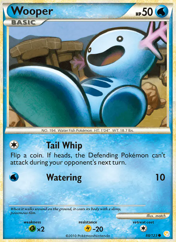 Carta Wooper 88/123 de HeartGold SoulSilver