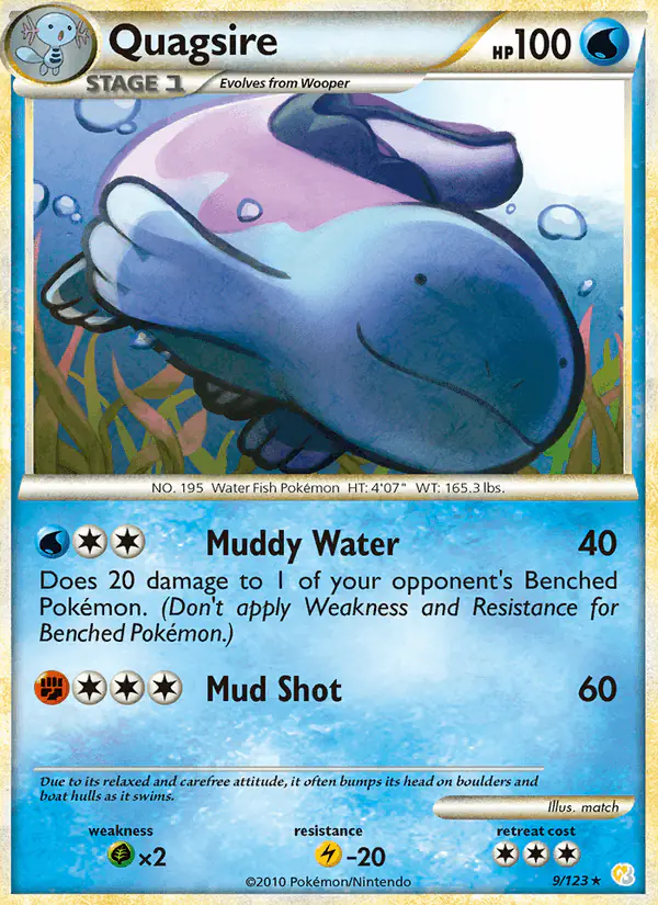 Carta Quagsire 9/123 de HeartGold SoulSilver