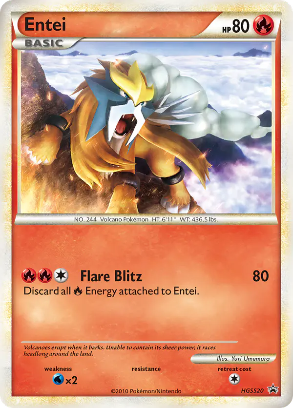Carta Entei HGSS20 de HGSS Black Star Promos