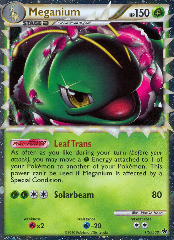 Carta Meganium HGSS08 de HGSS Black Star Promos
