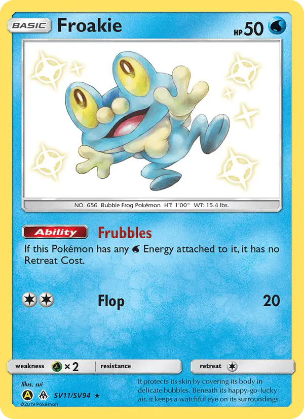 Carta Froakie SV11 de Hidden Fates Shiny Vault