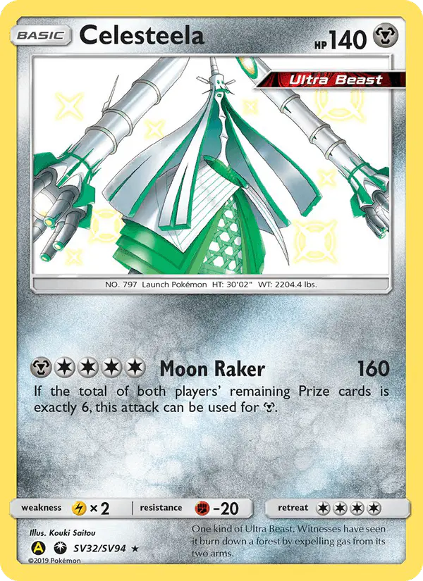 Carta Celesteela SV32 de Hidden Fates Shiny Vault