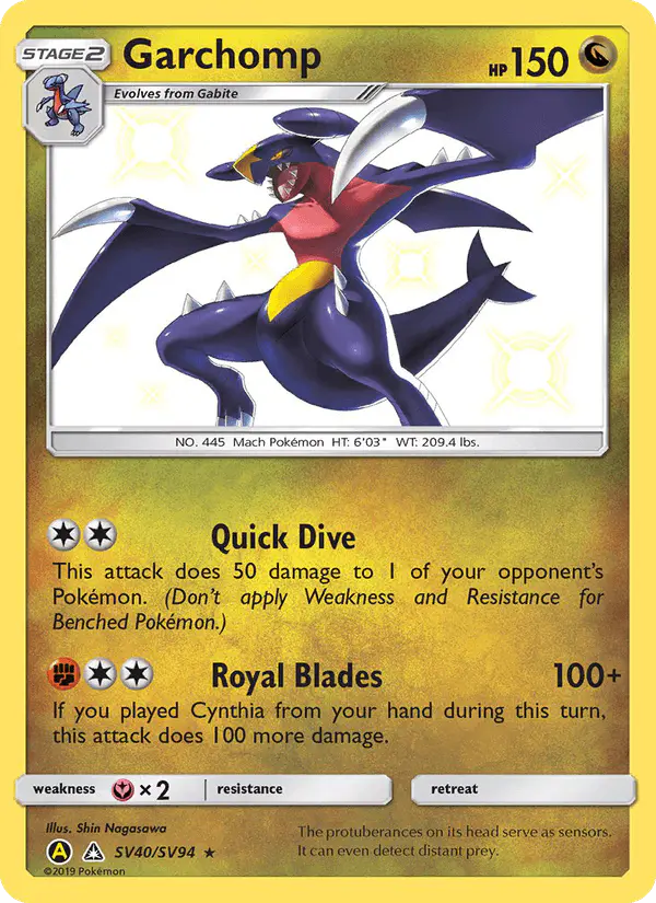 Carta Garchomp SV40 de Hidden Fates Shiny Vault