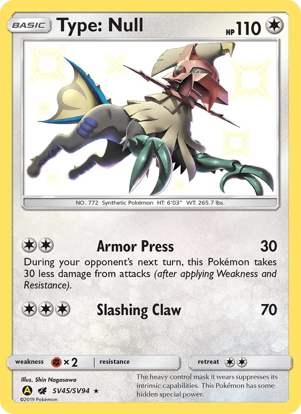 Carta Type: Null SV45 de Hidden Fates Shiny Vault