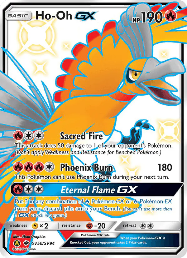 Carta Ho-Oh-GX SV50 de Hidden Fates Shiny Vault