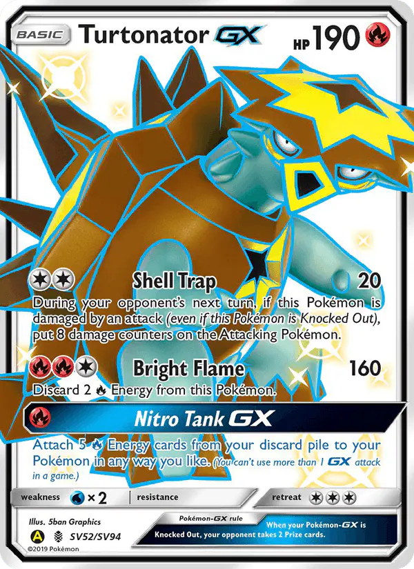 Carta Turtonator-GX SV52 de Hidden Fates Shiny Vault