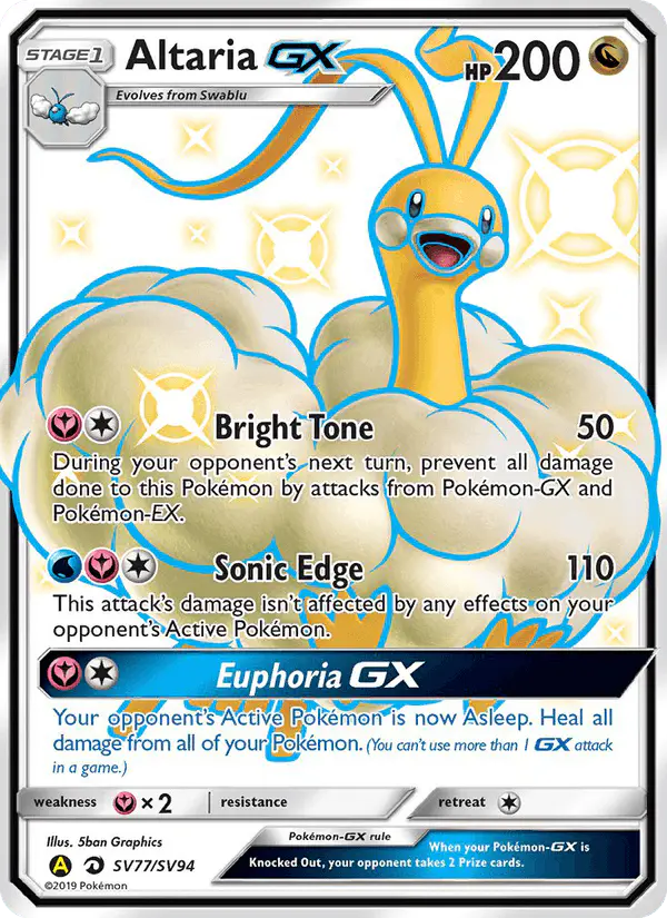 Carta Altaria-GX SV77 de Hidden Fates Shiny Vault