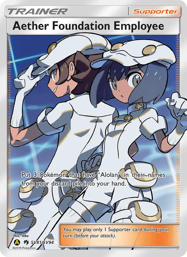 Carta Aether Foundation Employee SV81 de Hidden Fates Shiny Vault