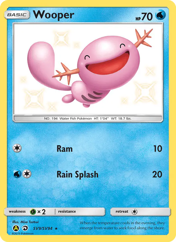 Carta Wooper SV9 de Hidden Fates Shiny Vault