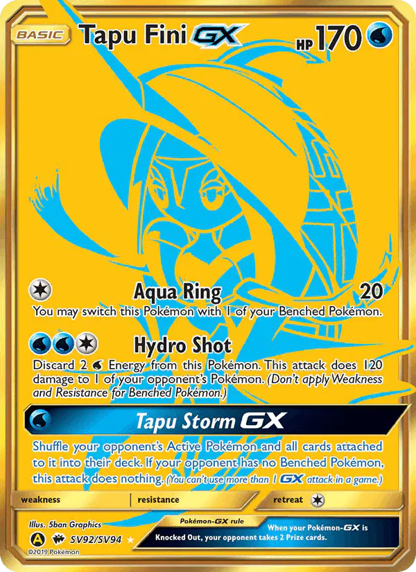 Carta Tapu Fini-GX SV92 de Hidden Fates Shiny Vault