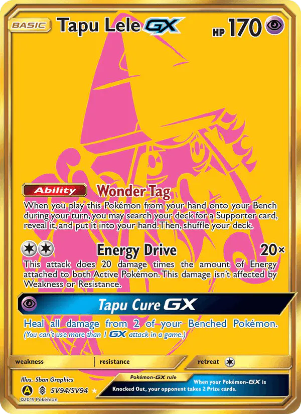 Carta Tapu Lele-GX SV94 de Hidden Fates Shiny Vault