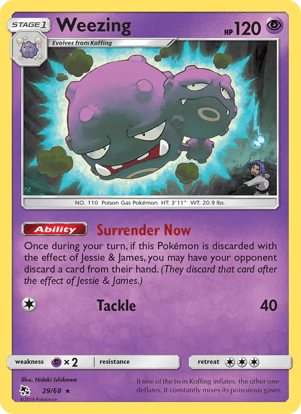 Carta Weezing 29/68 de Hidden Fates