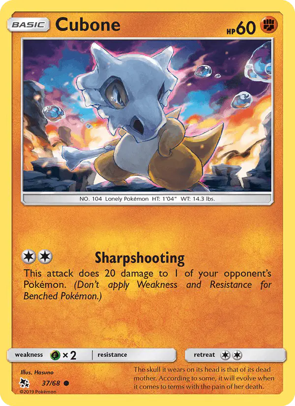 Carta Cubone 37/68 de Hidden Fates