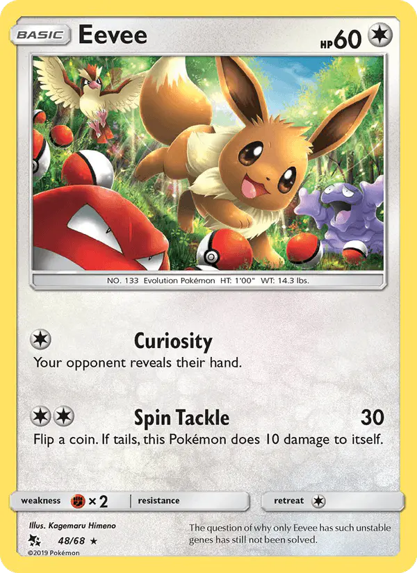 Carta Eevee 48/68 de Hidden Fates