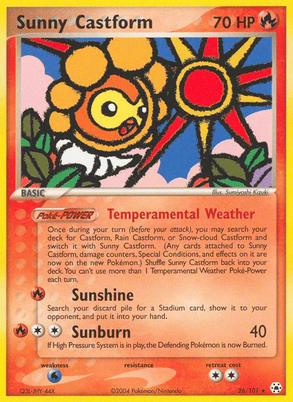 Carta Sunny Castform 26/101 de Hidden Legends