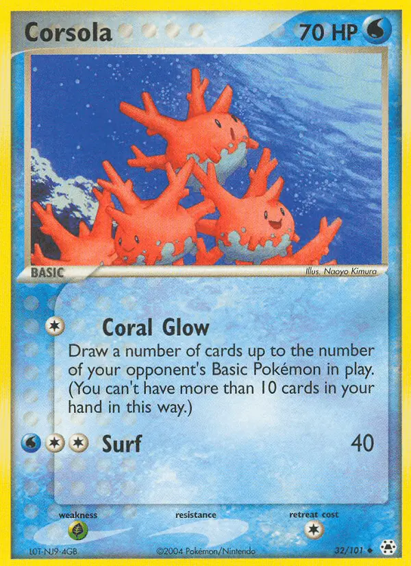 Carta Corsola 32/101 de Hidden Legends