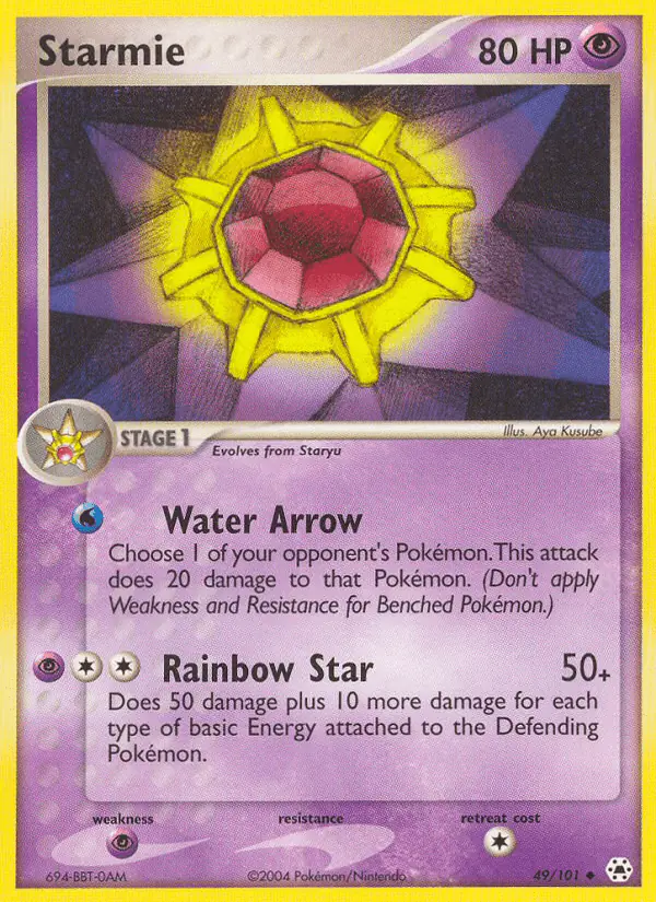Carta Starmie 49/101 de Hidden Legends
