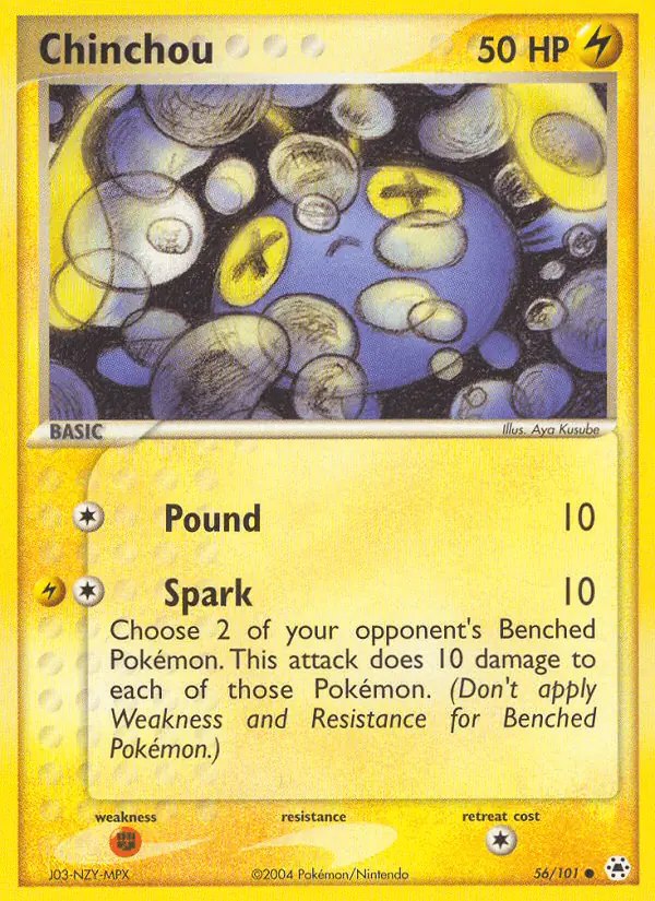 Carta Chinchou 56/101 de Hidden Legends
