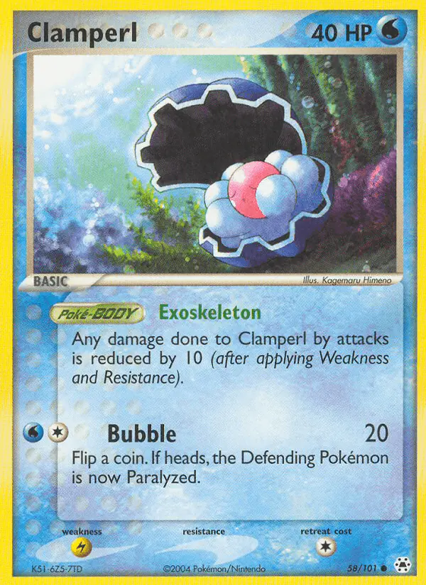 Carta Clamperl 58/101 de Hidden Legends