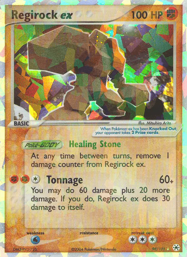 Carta Regirock ex 98/101 de Hidden Legends